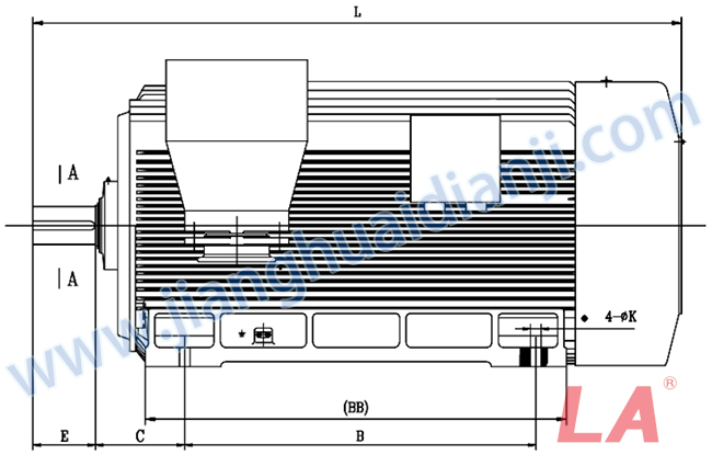 Y2系列緊湊型高壓三相異步電動(dòng)機外形及安裝尺寸圖 - 六安江淮電機有限公司