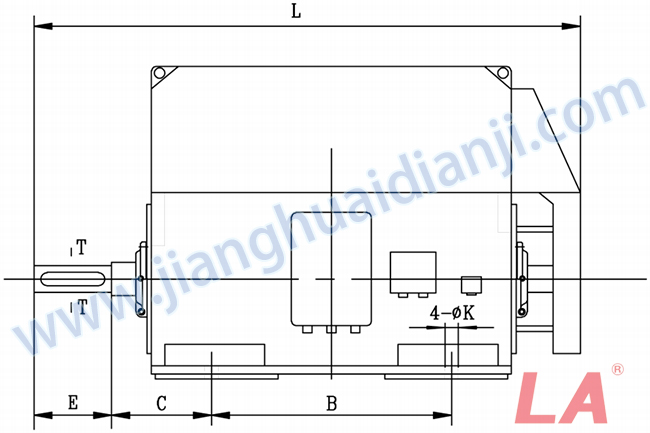 YTM系列磨煤機用高壓三相異步電動(dòng)機安裝尺寸圖(IP54、IP55 6KV) - 六安江淮電機有限公司