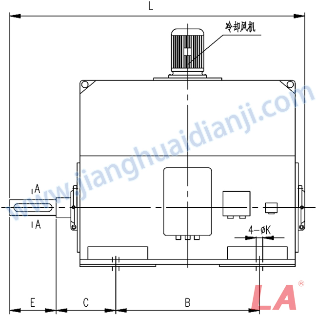 YP系列高壓變頻調速三相異步電動(dòng)機安裝尺寸圖(IP54、IP55 6KV) - 六安江淮電機有限公司