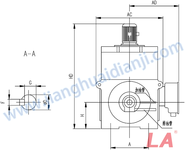 YP系列高壓變頻調速三相異步電動(dòng)機安裝尺寸圖(IP54、IP55 6KV) - 六安江淮電機有限公司