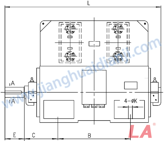 YKS系列大型高壓三相異步電動(dòng)機外形及安裝尺寸圖(YKS710-1000 IP44、IP54、IP55) - 六安江淮電機有限公司